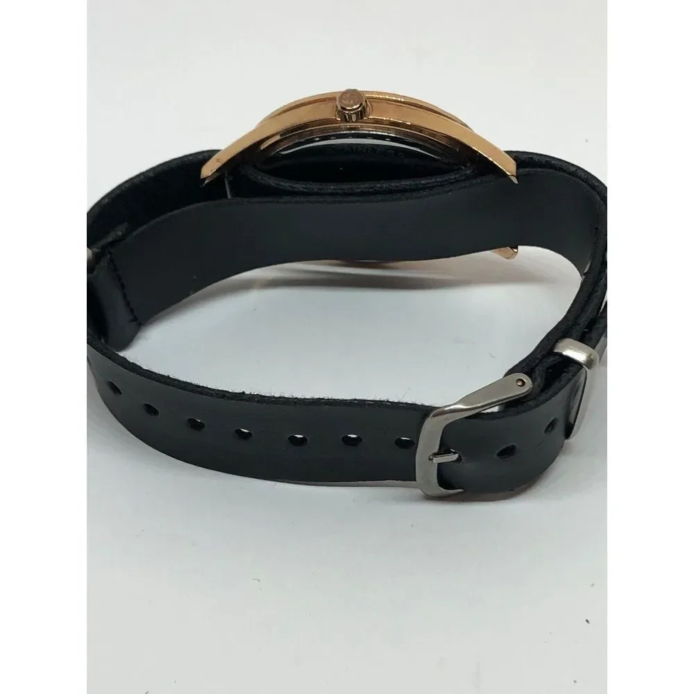 Michael Kors MK3320 Women's Black Leather Analog Black Dial Quartz Watch DV152